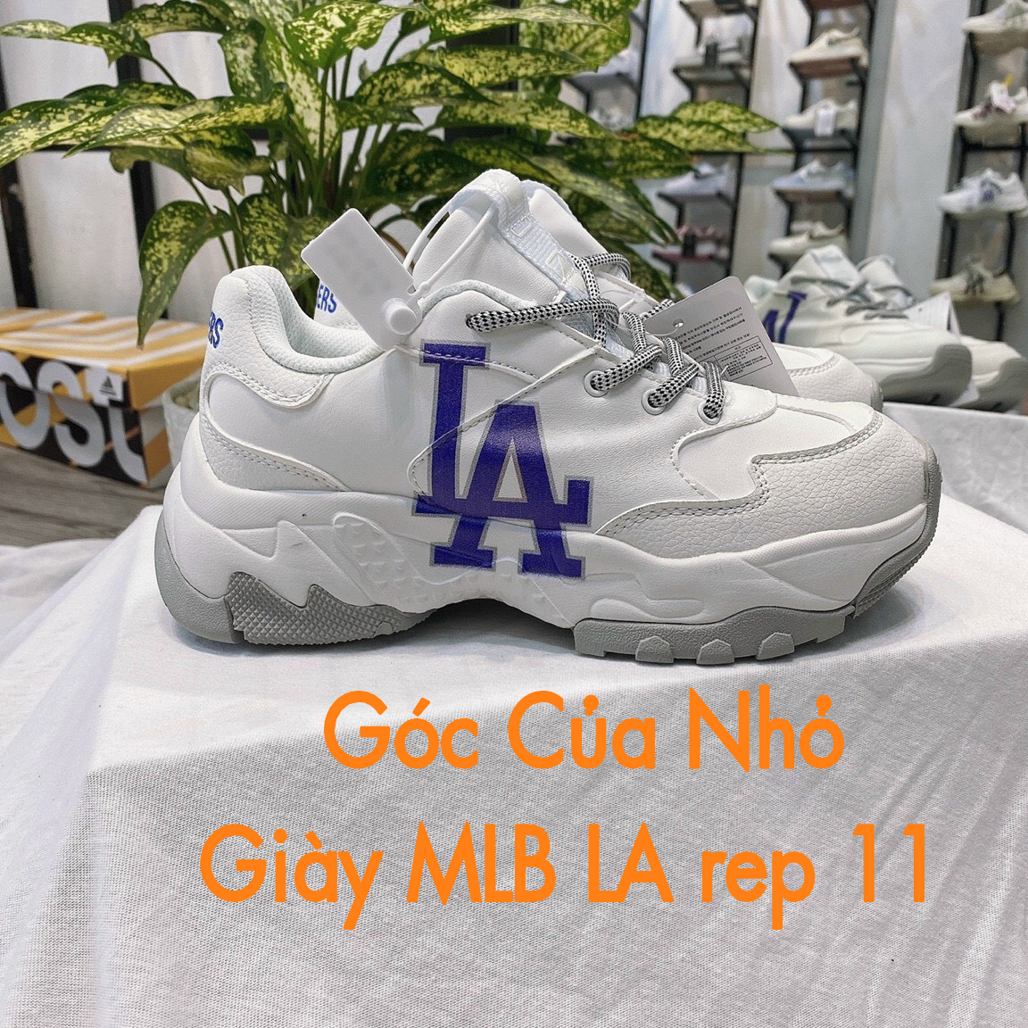 Giày MLB Chunky Liner Mid Classic Monogram LA Blue Like Auth  Cop Sneaker
